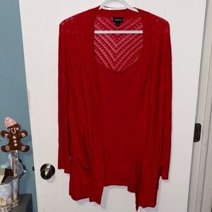 Torrid Red Cardigan with Tank Top!